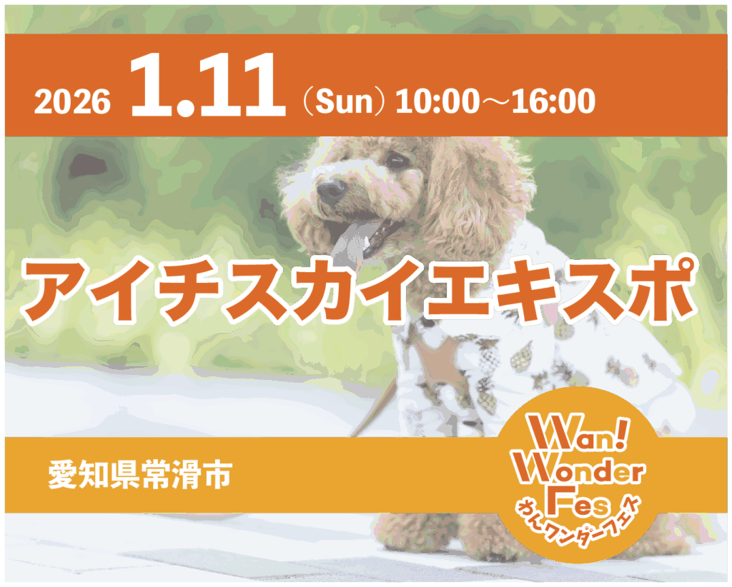 NEW!2026年1月11日【わんワンダーフェス】アイチスカイエキスポ